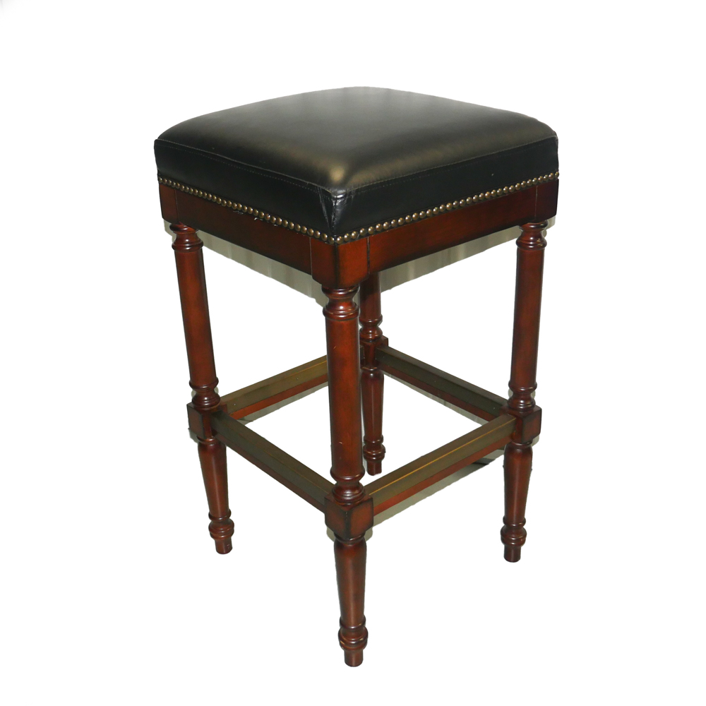 Black Leather Bar Stool