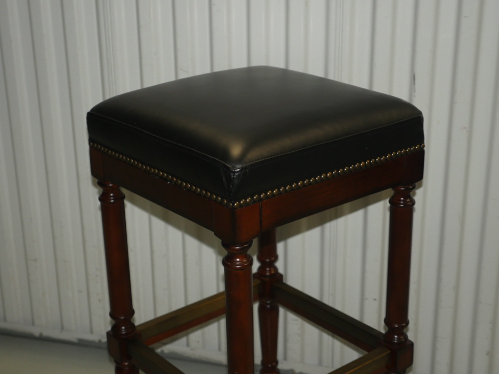 Black Leather Bar Stool