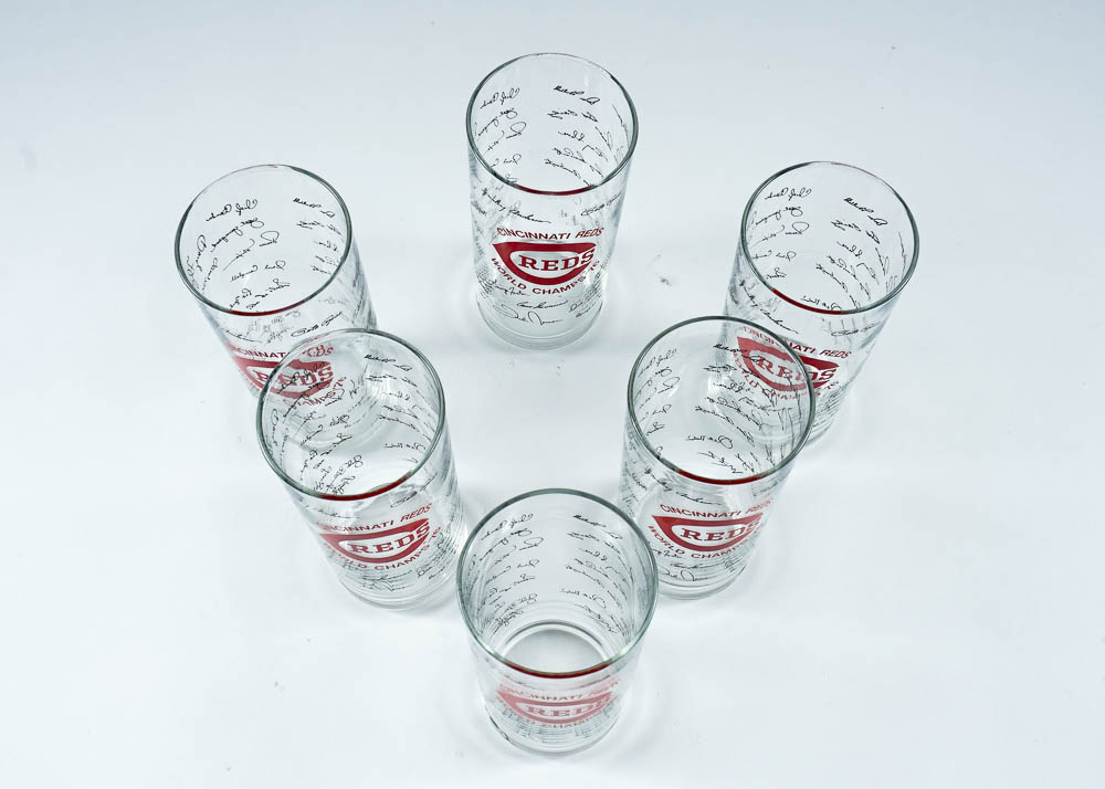 Cincinnati Reds "Big Red Machine" 1976 World Series Tumbler Set