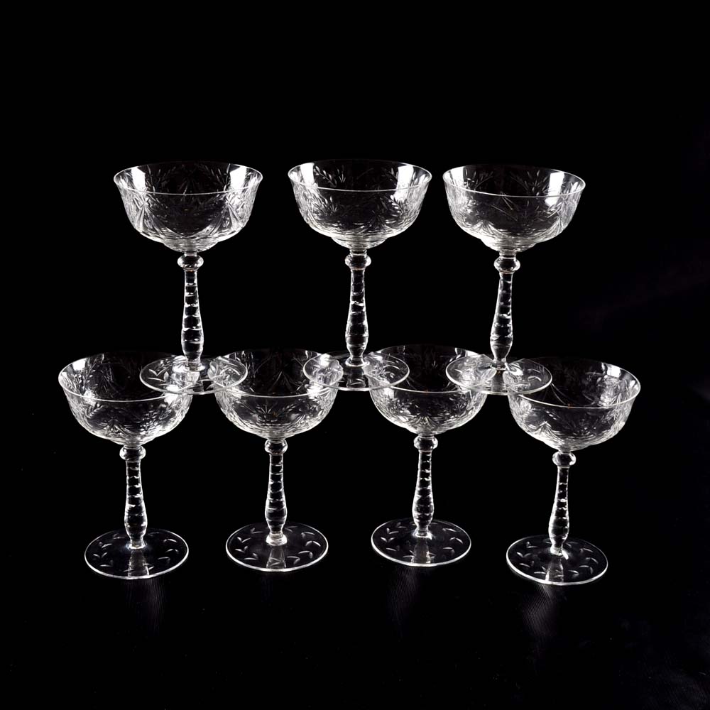 Vintage Crystal Champagne Glasses