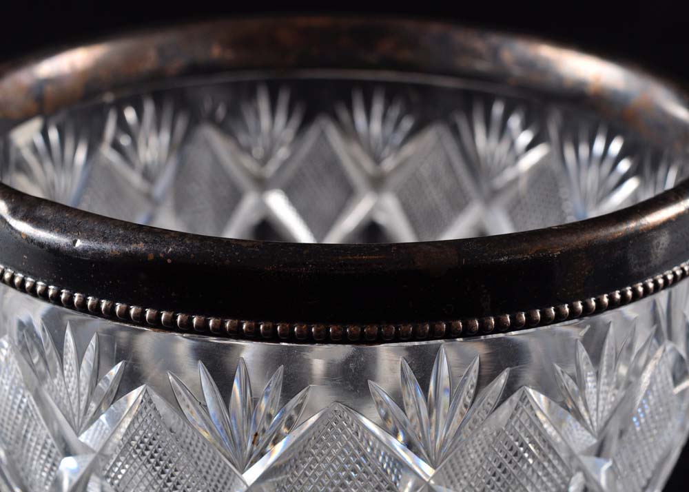 Gorham Sterling Silver Rimmed Lead Glass Bowl