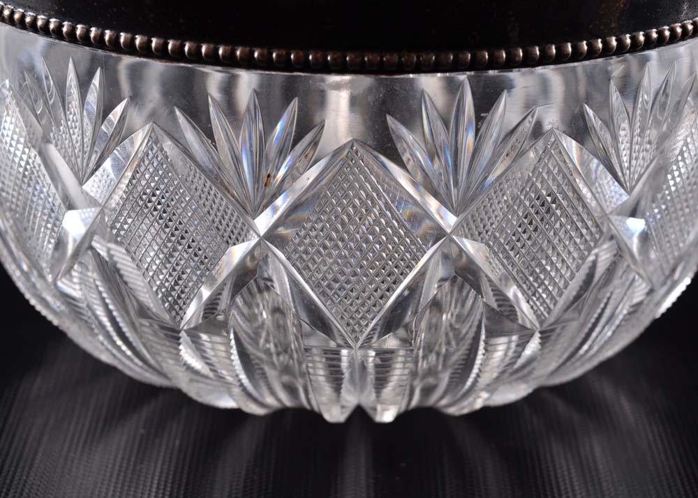 Gorham Sterling Silver Rimmed Lead Glass Bowl