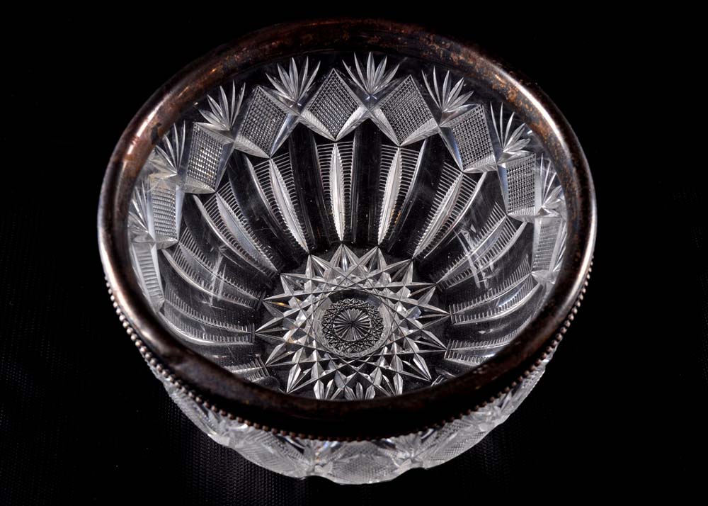 Gorham Sterling Silver Rimmed Lead Glass Bowl