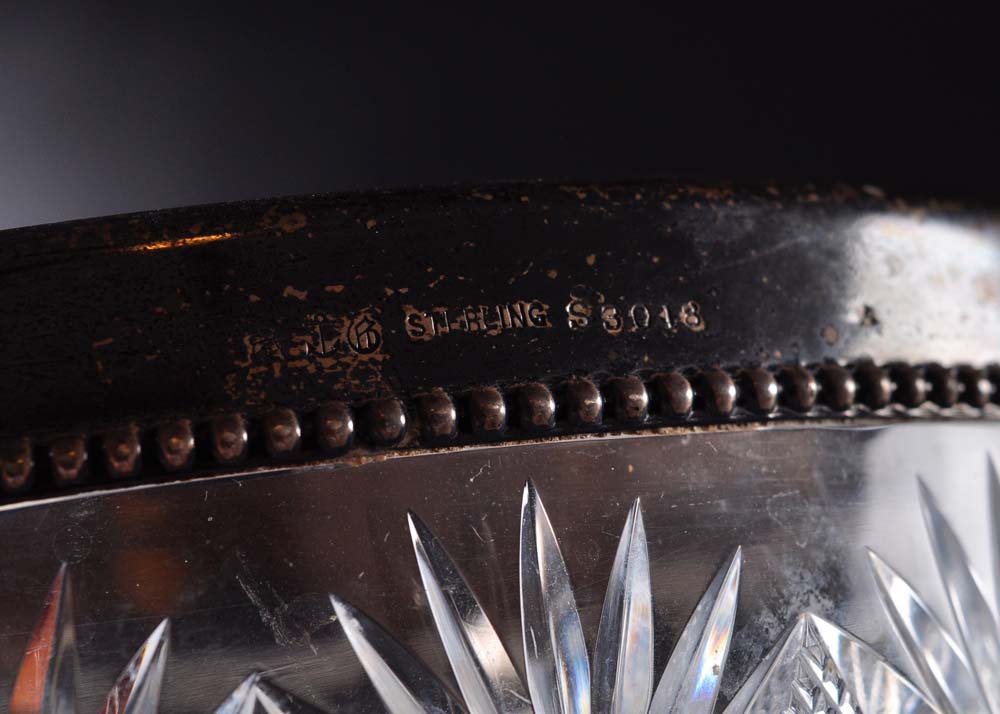 Gorham Sterling Silver Rimmed Lead Glass Bowl