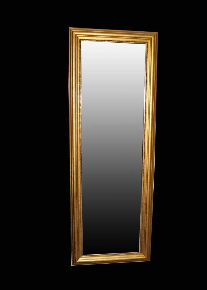 Pair of Beveled Gold Tone Mirrors