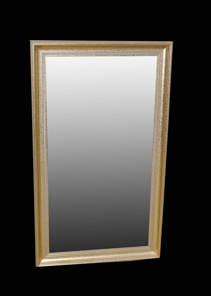 Pair of Beveled Gold Tone Mirrors