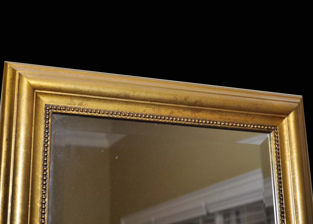 Pair of Beveled Gold Tone Mirrors