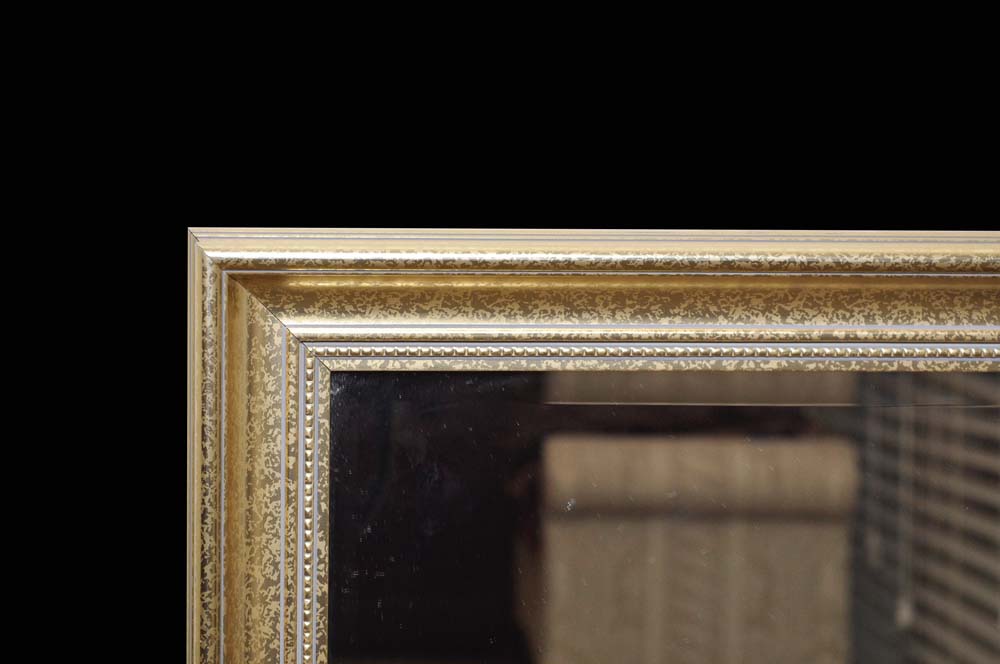 Pair of Beveled Gold Tone Mirrors