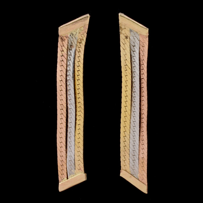 Pair of 14K Tri-Tone Pierced Earrings