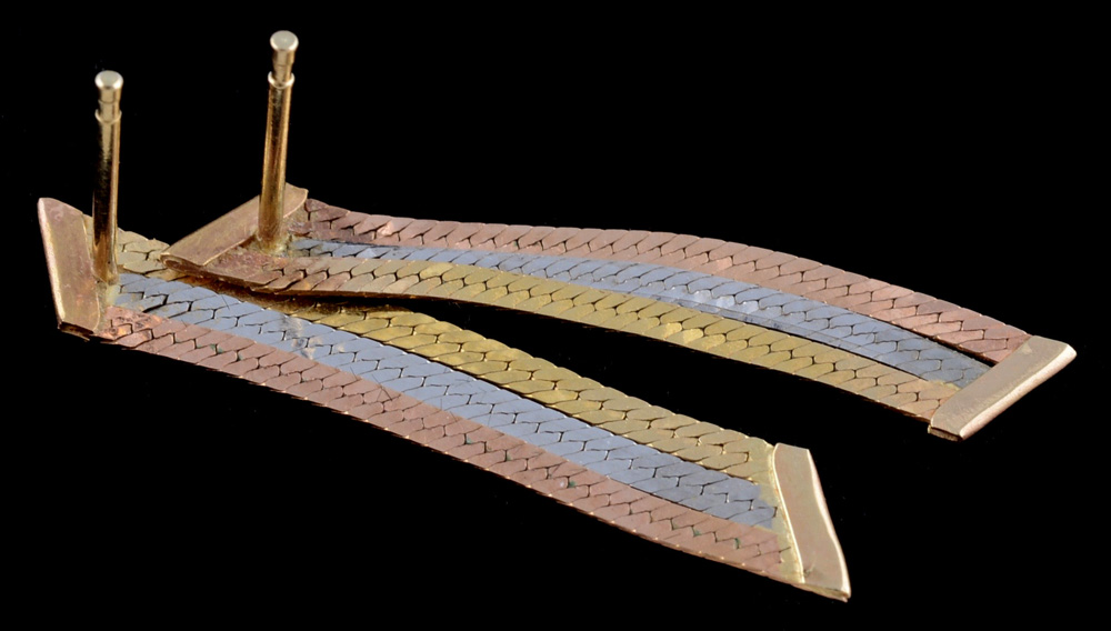 Pair of 14K Tri-Tone Pierced Earrings