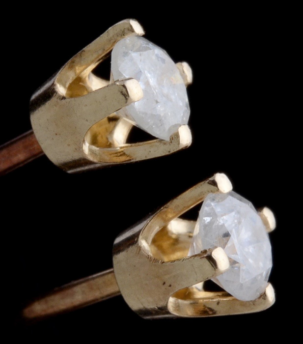 Pair of 14K Yellow Gold Diamond Studs