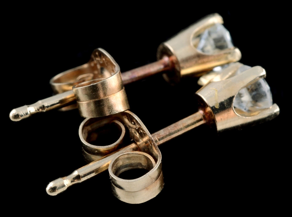 Pair of 14K Yellow Gold Diamond Studs