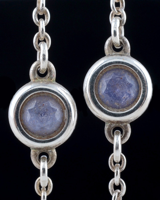 Tiffany & Co. Sterling Silver and Tanzanite Necklace from Elsa Peretti's "By The Yard" Collection