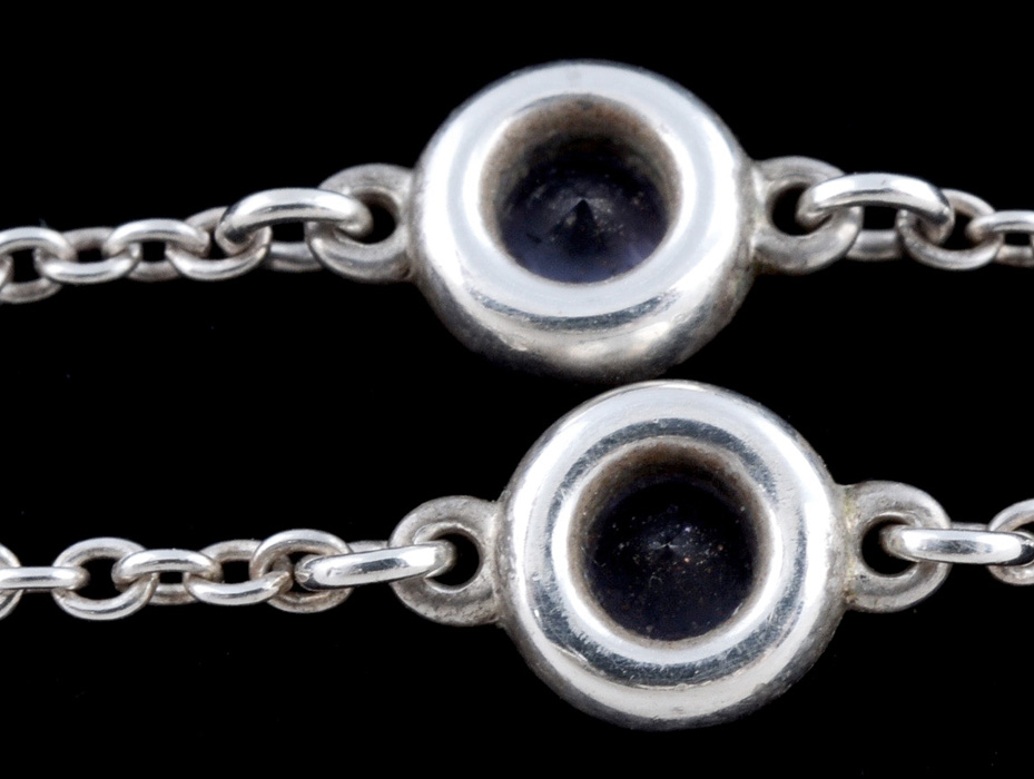 Tiffany & Co. Sterling Silver and Tanzanite Necklace from Elsa Peretti's "By The Yard" Collection