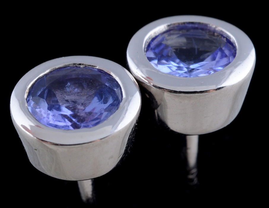 Sterling Silver and Tanzanite Bracelet and Studs