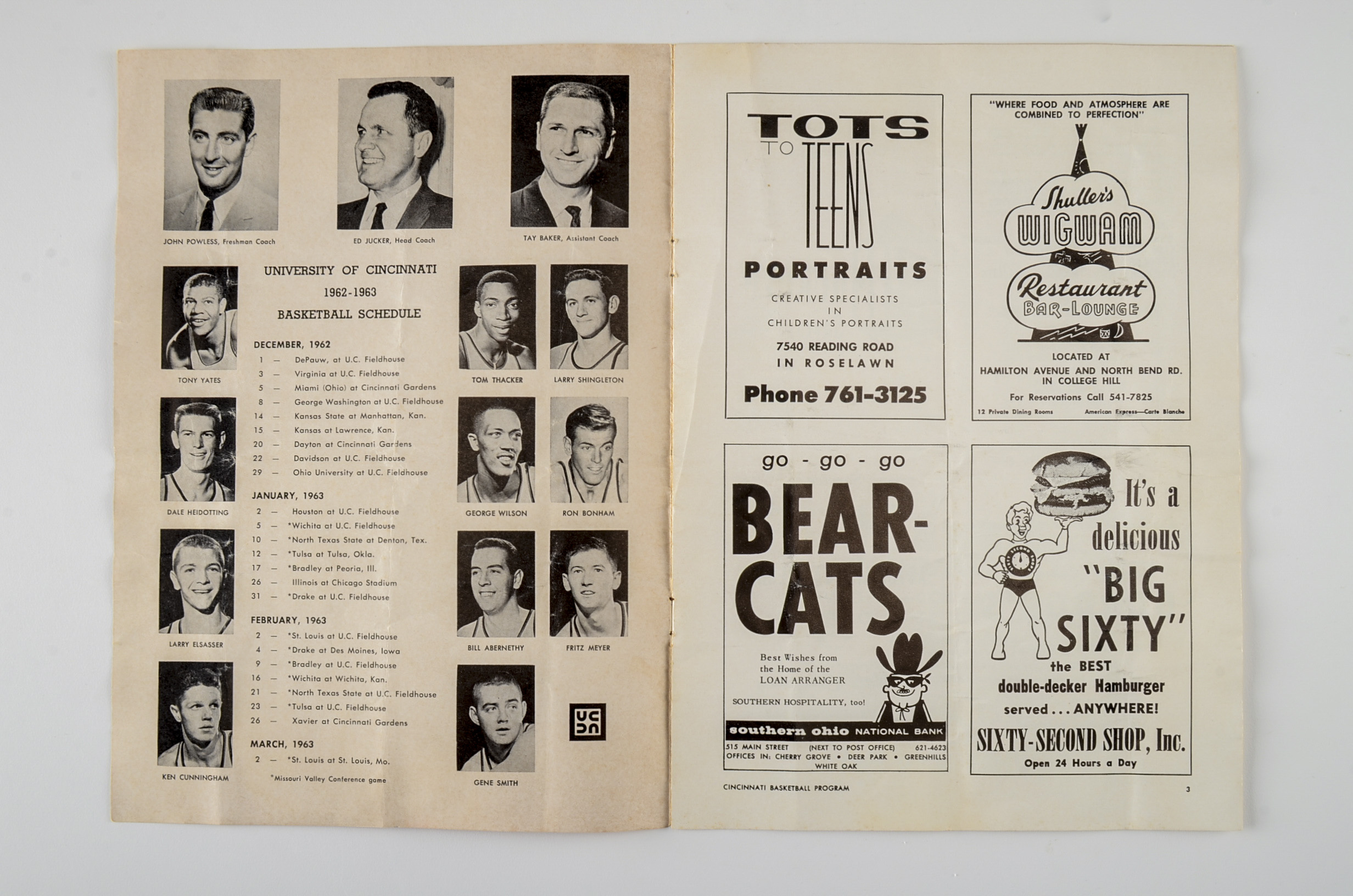 1963 UC Vs. Xavier Basketball Program Cincinnati Gardens