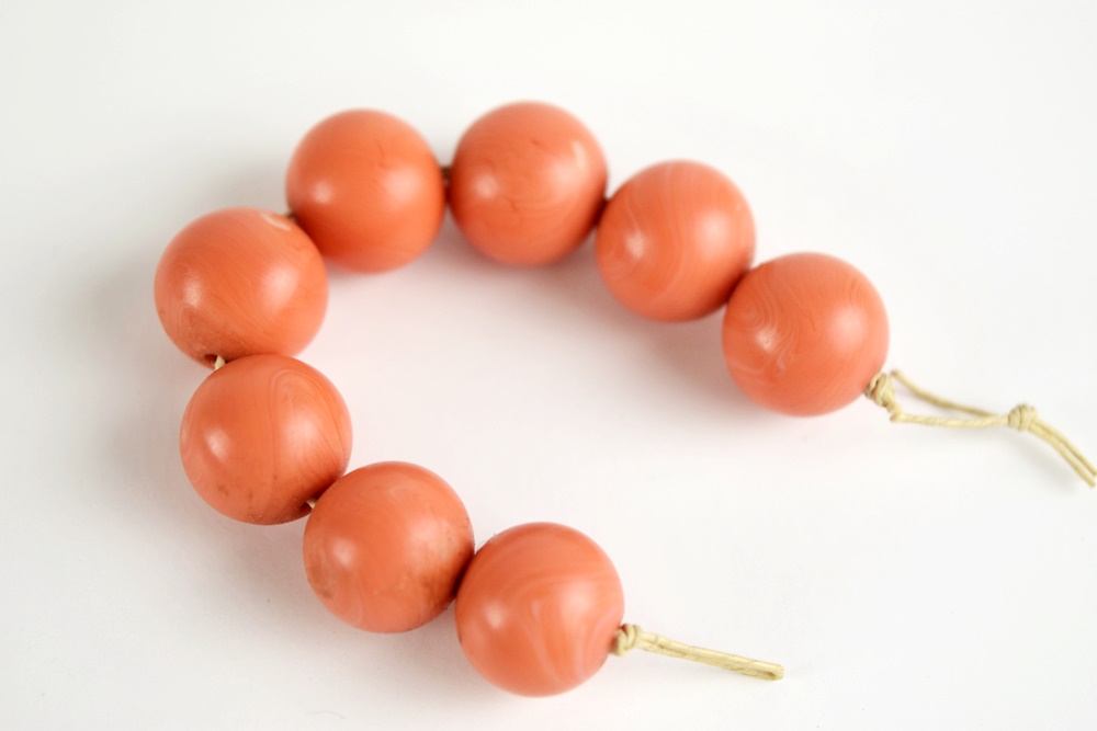 Rare Japanese Sango Coral Kanzashi (Hair Pin) and Beads in Original Box