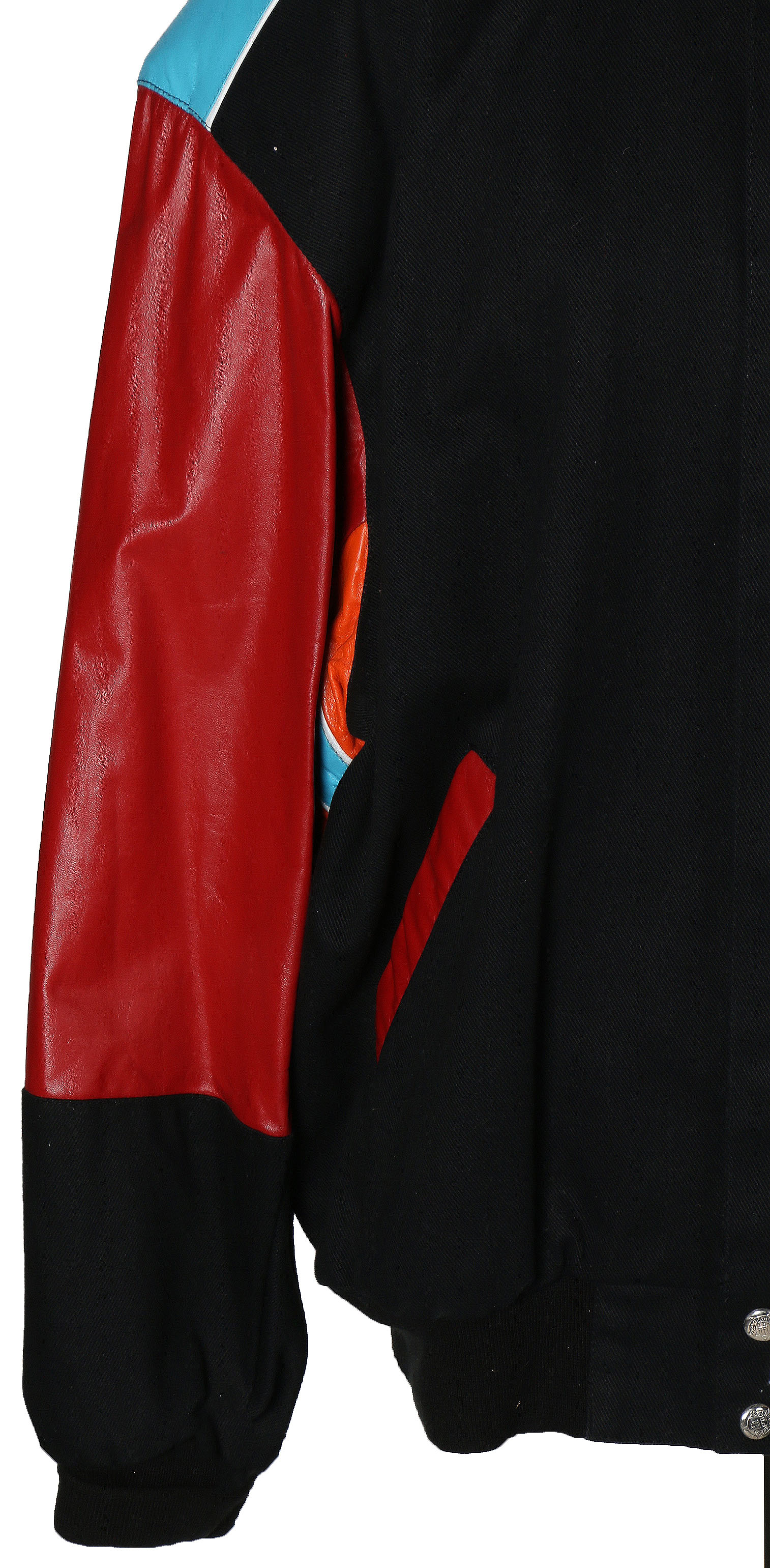 Men's Jeff Hamilton Black Denim and Leather Jacket