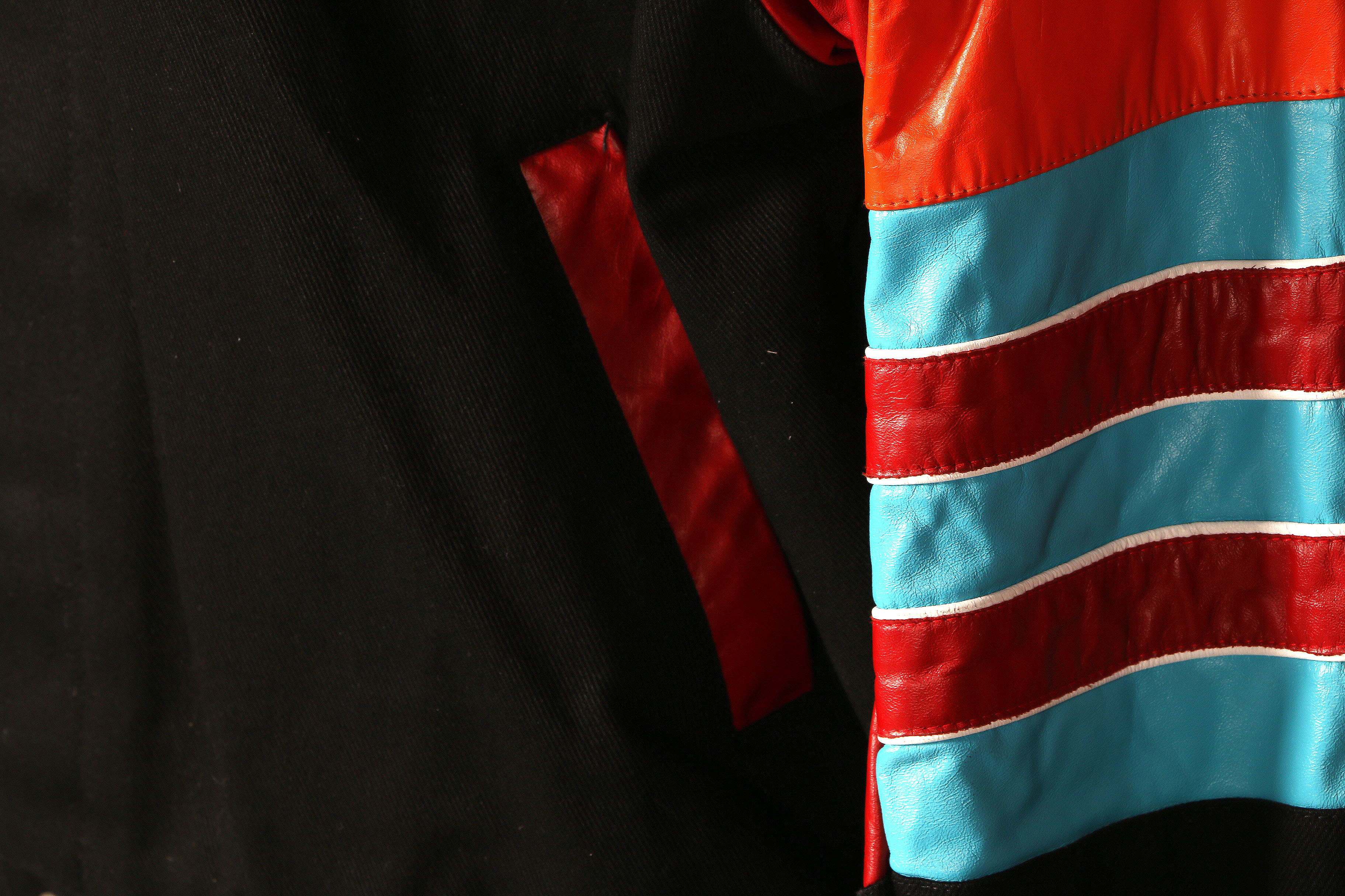 Men's Jeff Hamilton Black Denim and Leather Jacket