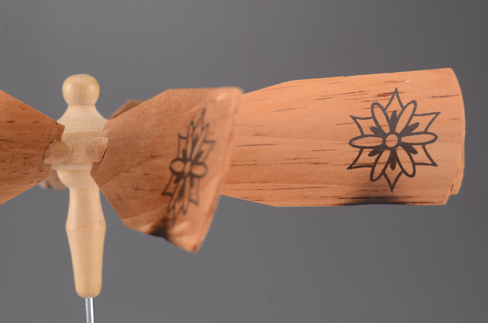 German-Style Wooden Christmas Pyramid Music Box