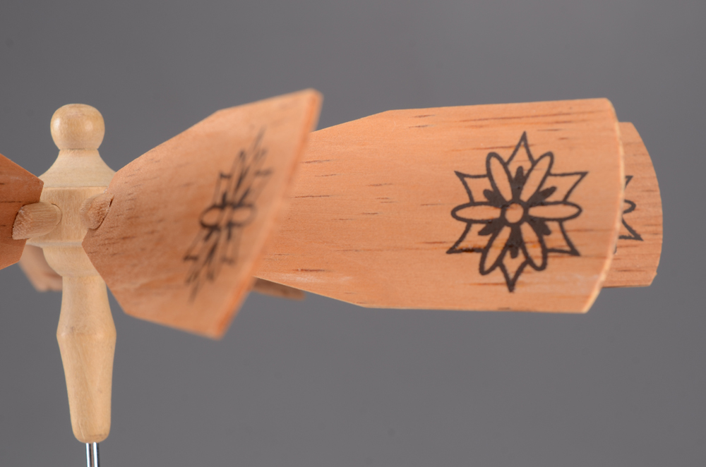 German-Style Wooden Christmas Pyramid Music Box