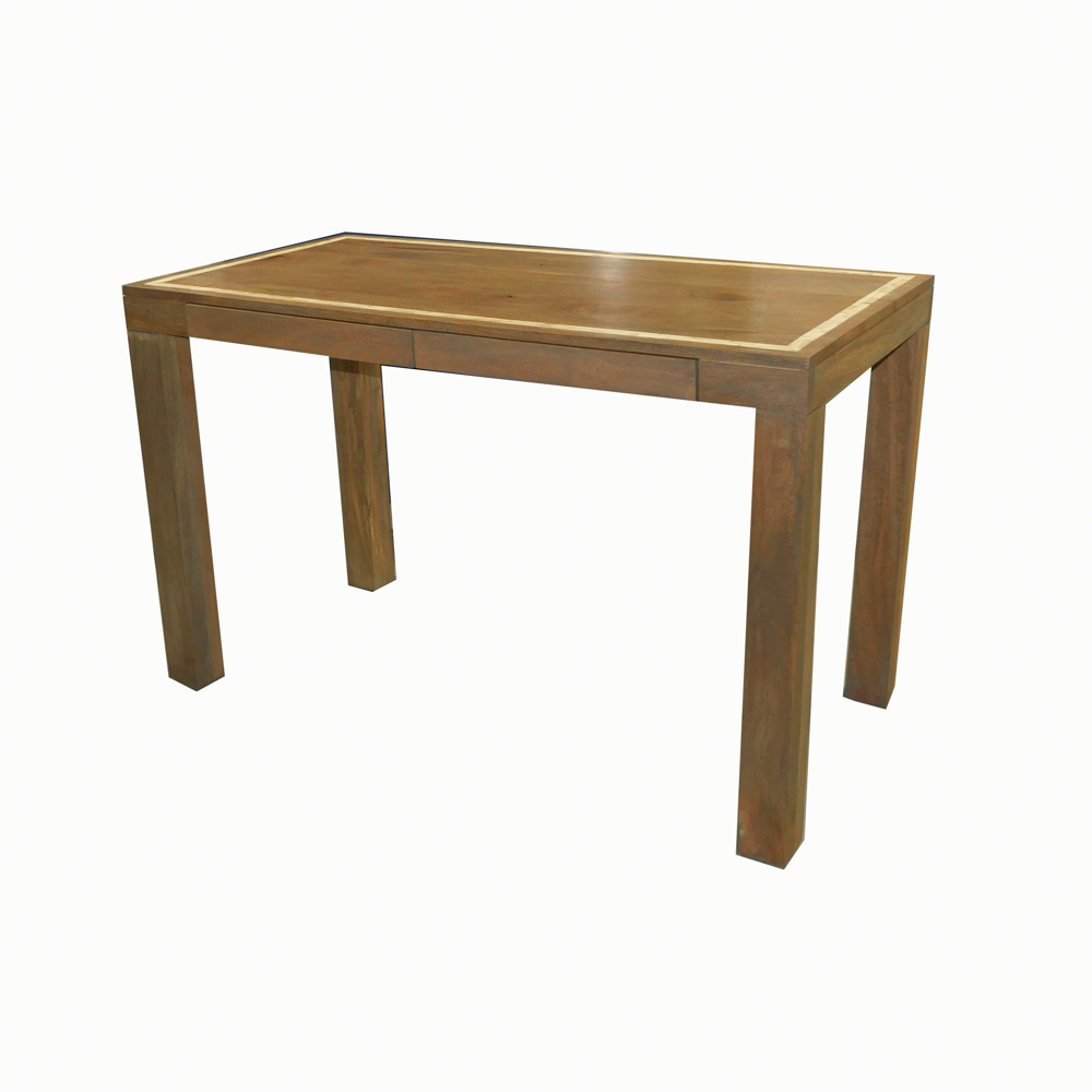 Wooden Desk with White Inlay Detail