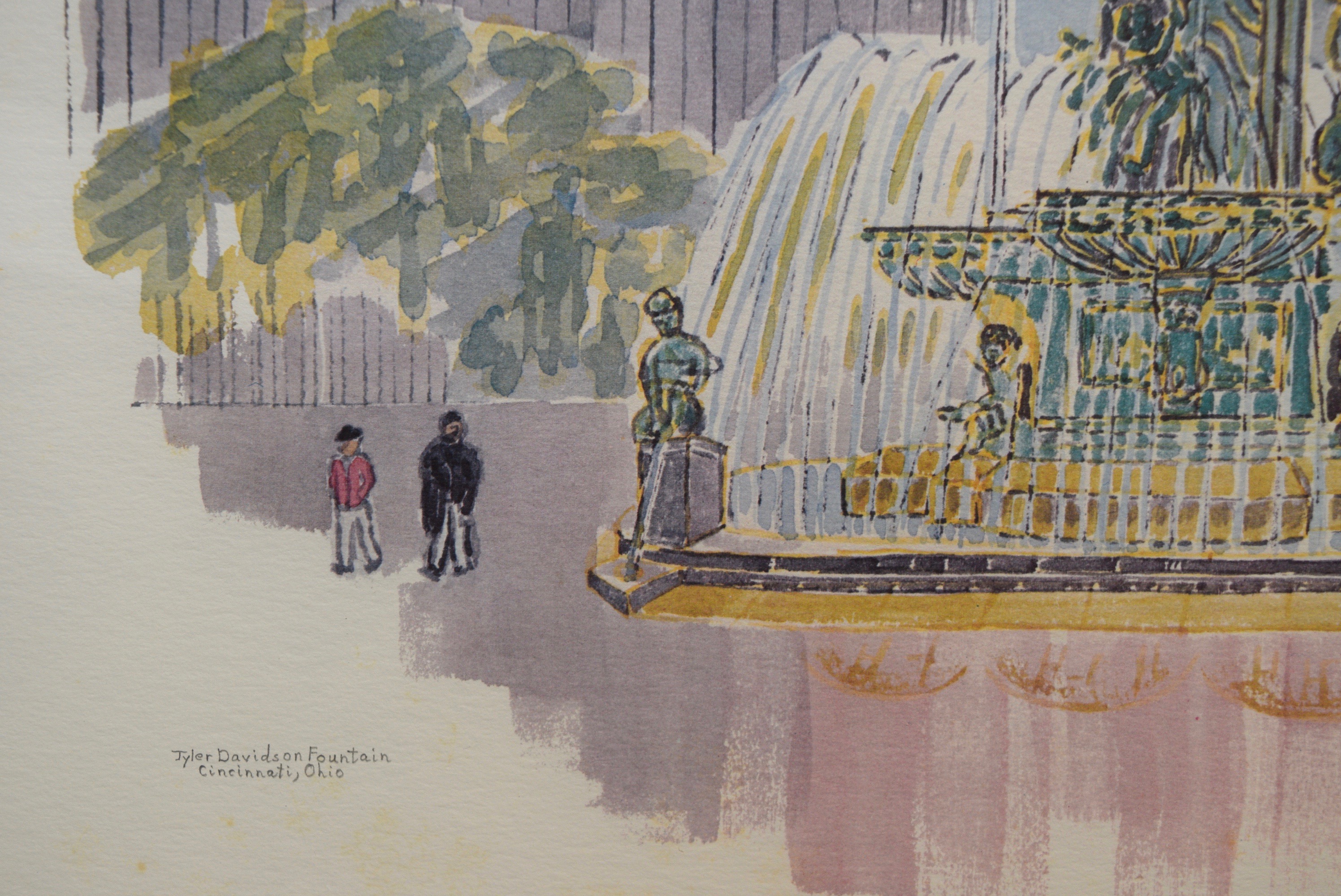 Aurelie Flynn 'Tyler Davidson Fountain' Limited Edition Lithograph