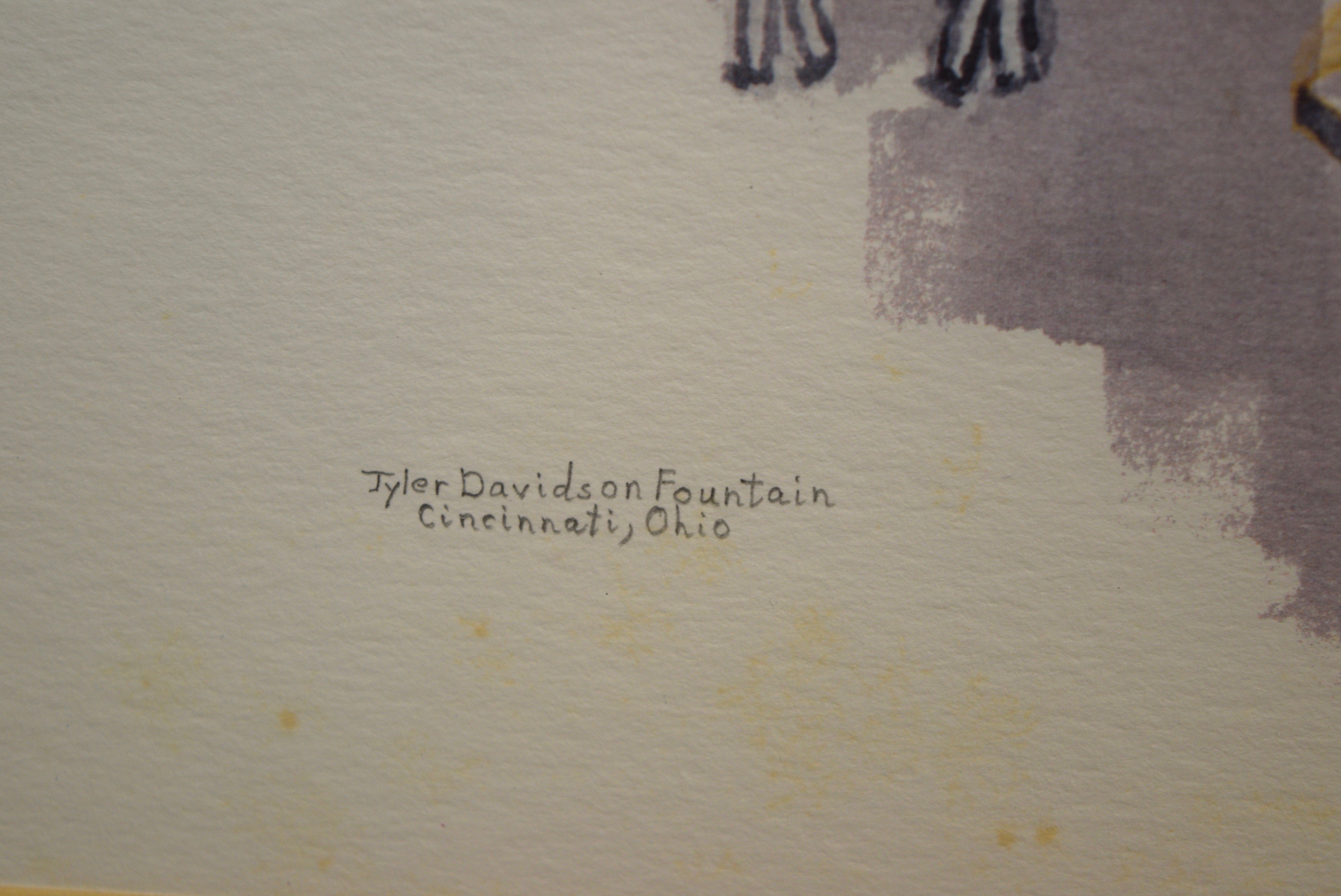 Aurelie Flynn 'Tyler Davidson Fountain' Limited Edition Lithograph