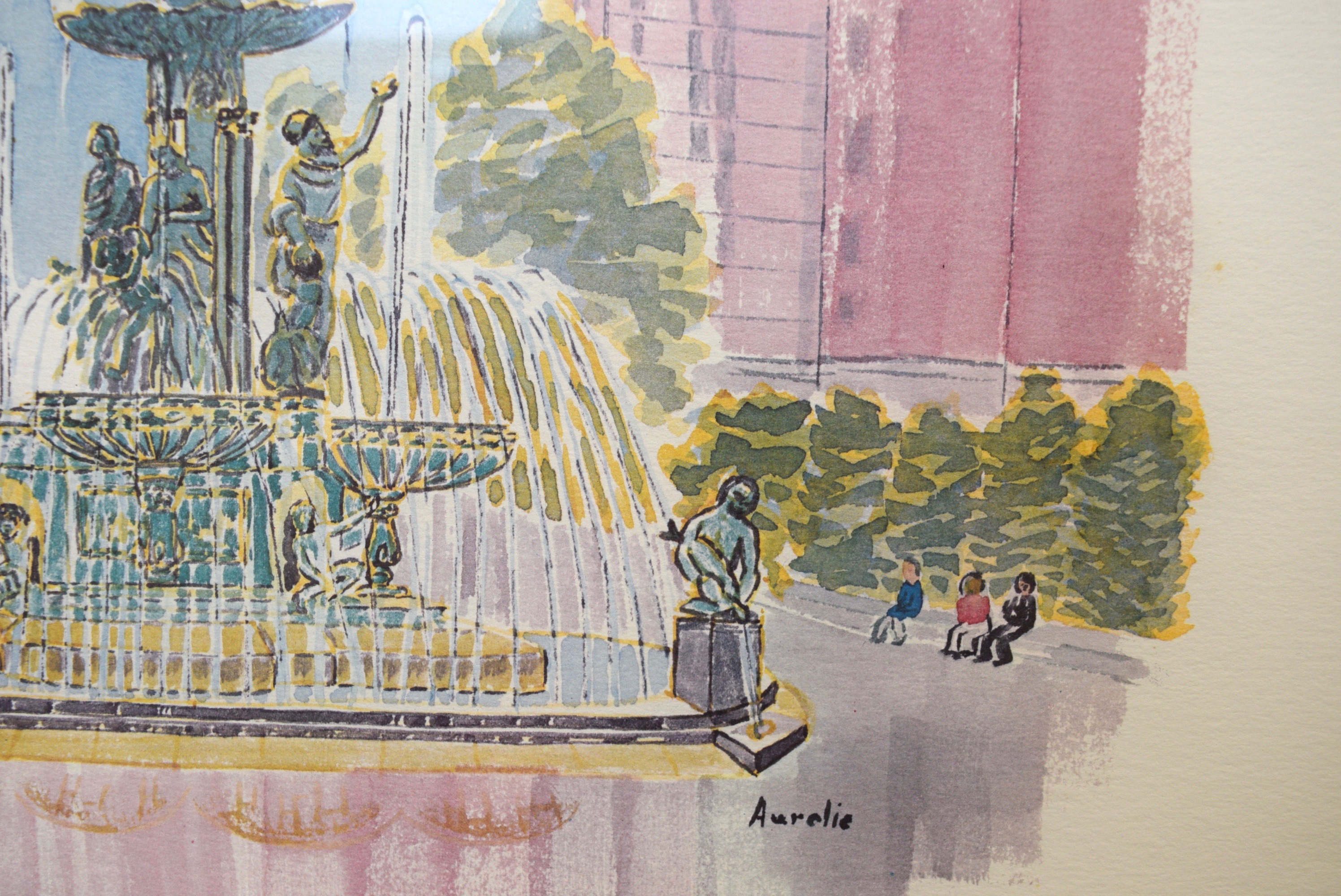 Aurelie Flynn 'Tyler Davidson Fountain' Limited Edition Lithograph