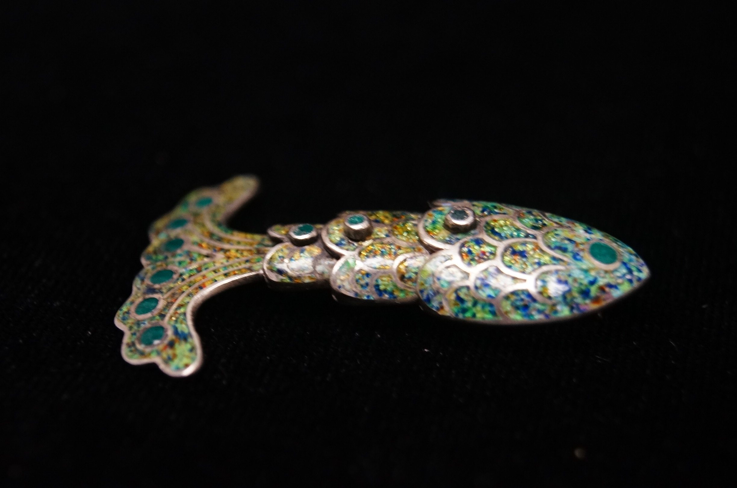 Vintage Margot de Taxco Sterling Silver Enameled Pin