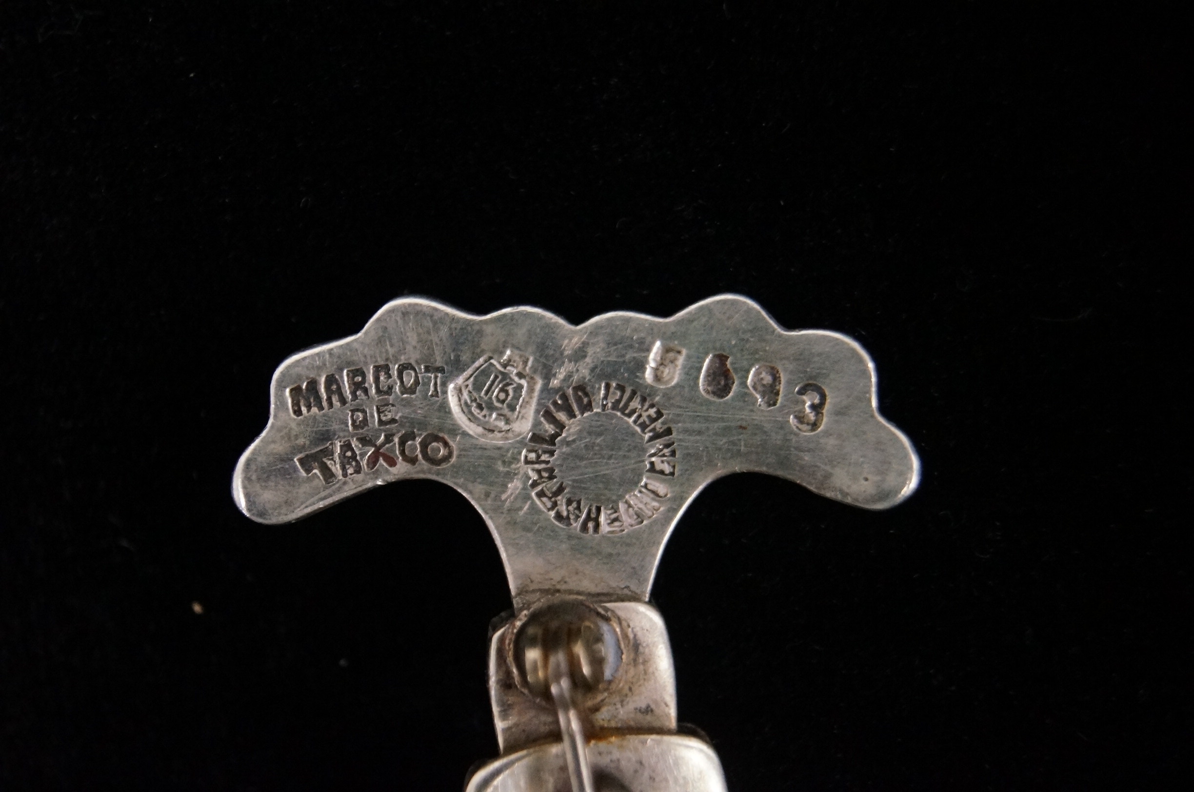 Vintage Margot de Taxco Sterling Silver Enameled Pin