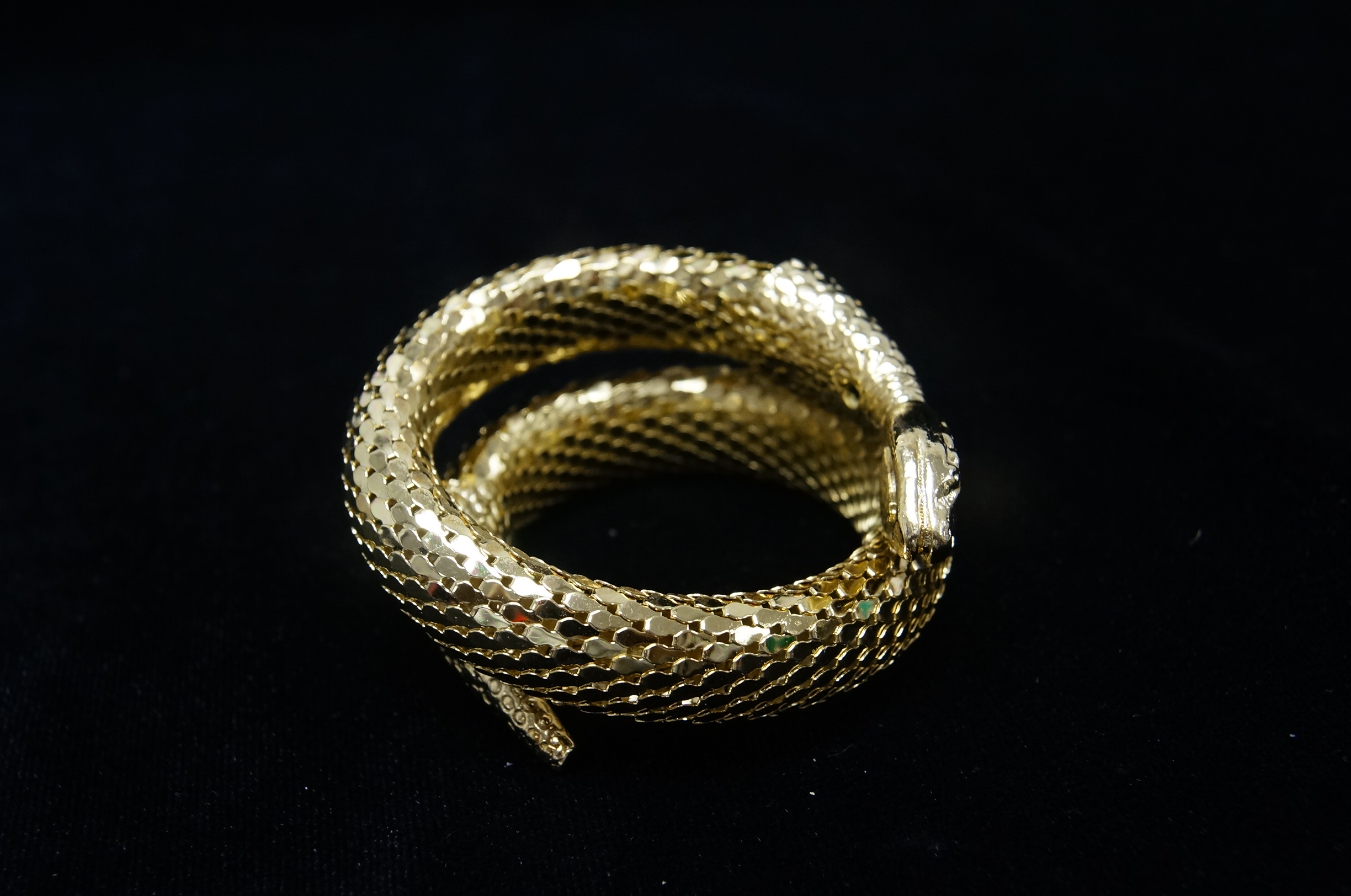 Whiting & Davis Gold Tone Snake Coil Bracelet