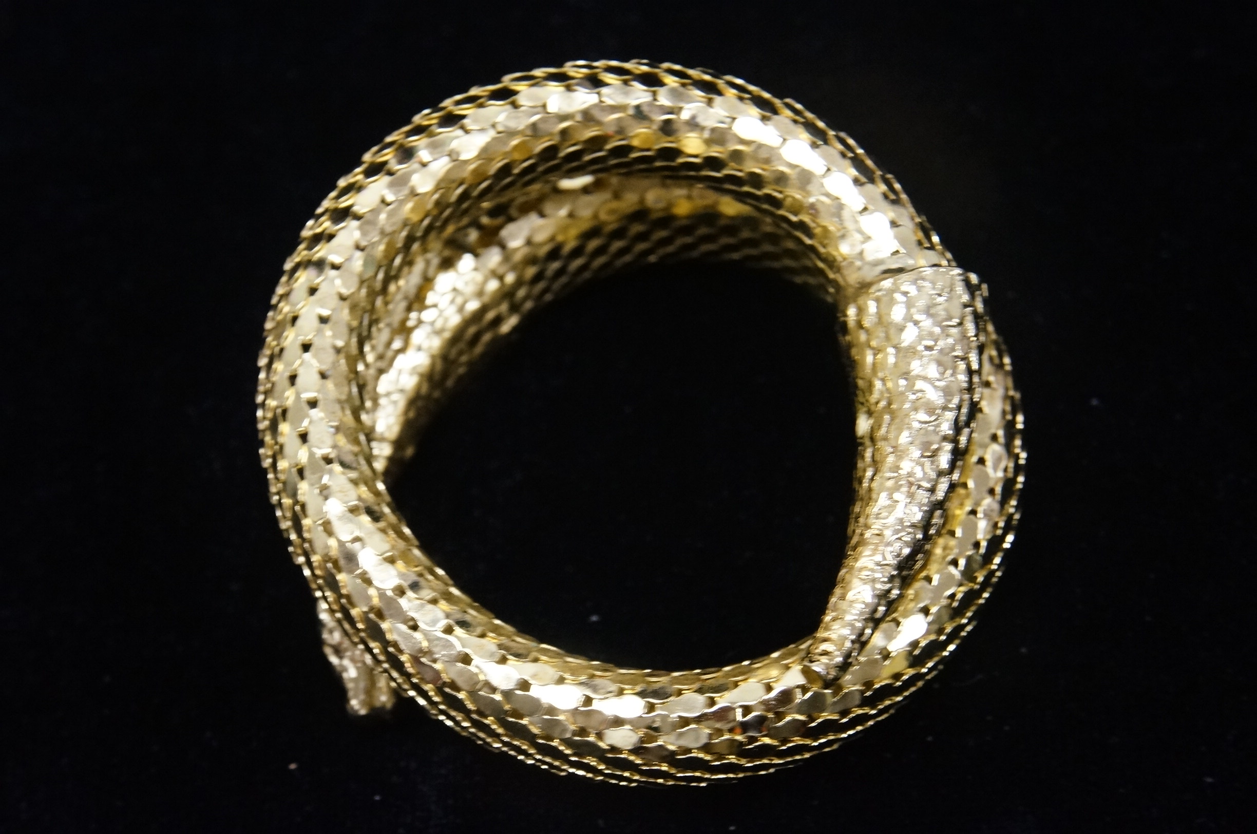 Whiting & Davis Gold Tone Snake Coil Bracelet