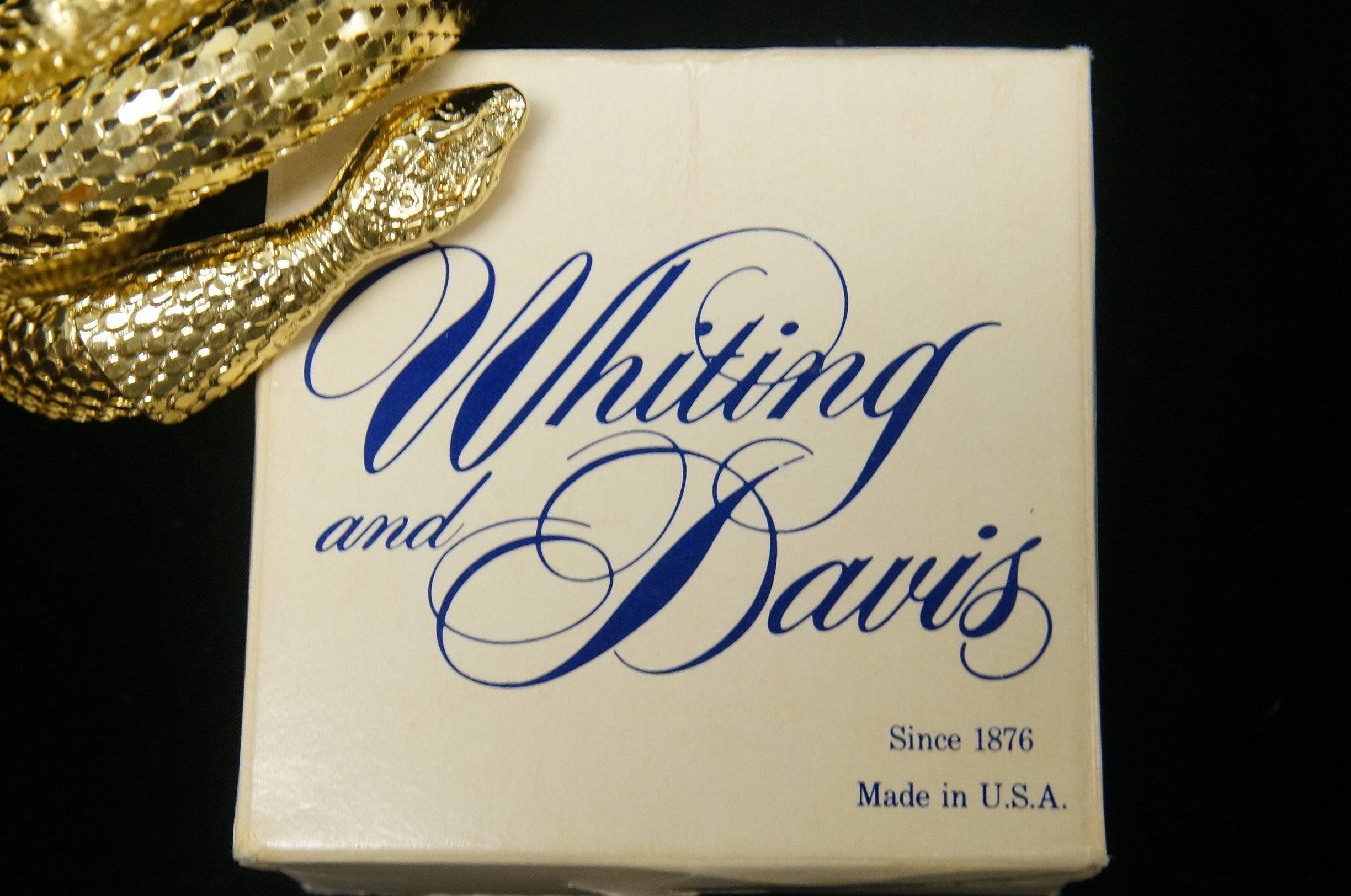 Whiting & Davis Gold Tone Snake Coil Bracelet