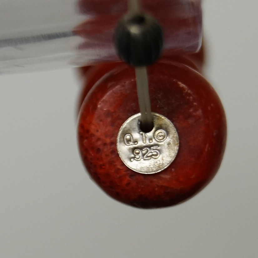 Coral Bead Bracelet with .925 Silver Beads