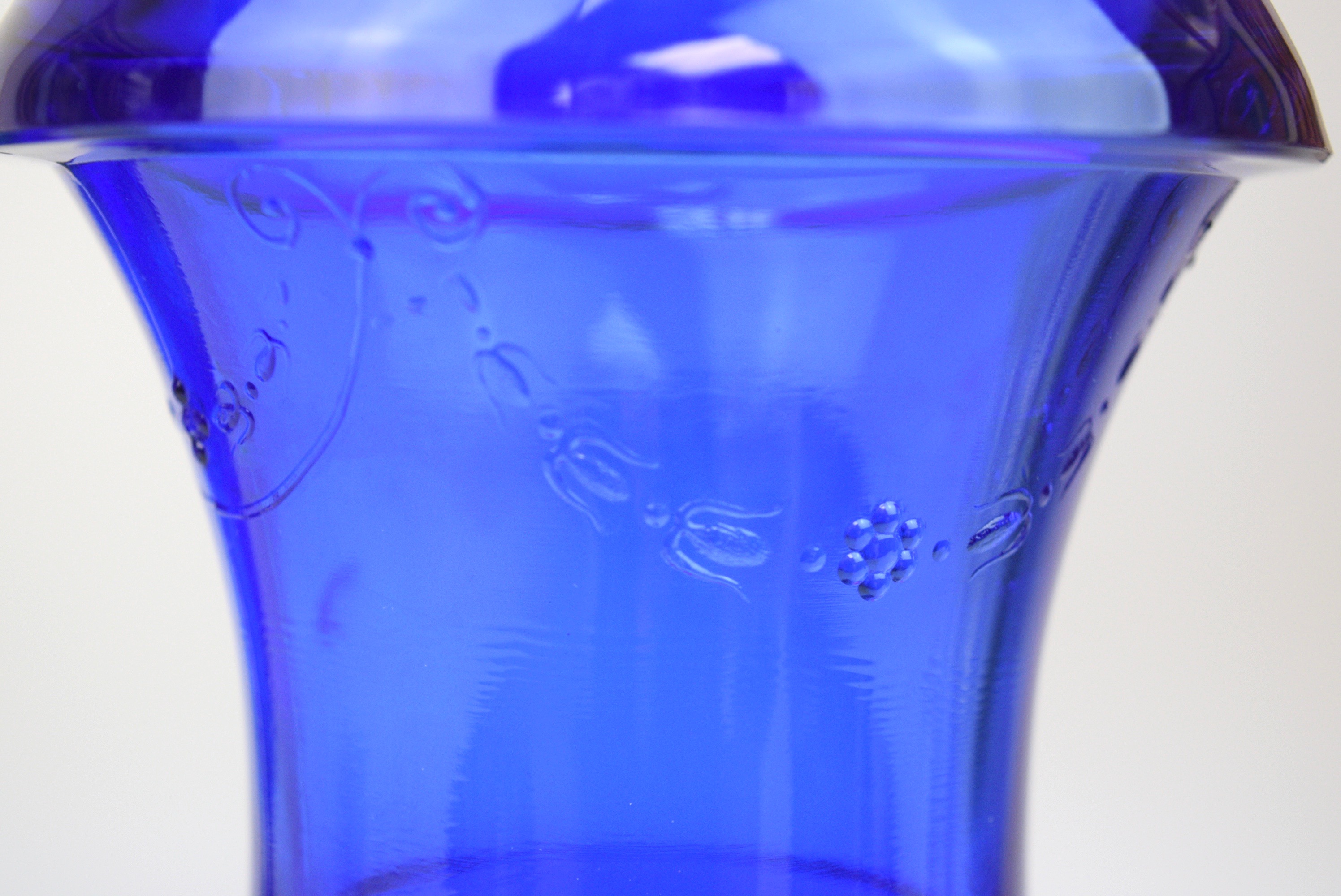 L.E. Smith Cobalt Blue Depression Glass Urns
