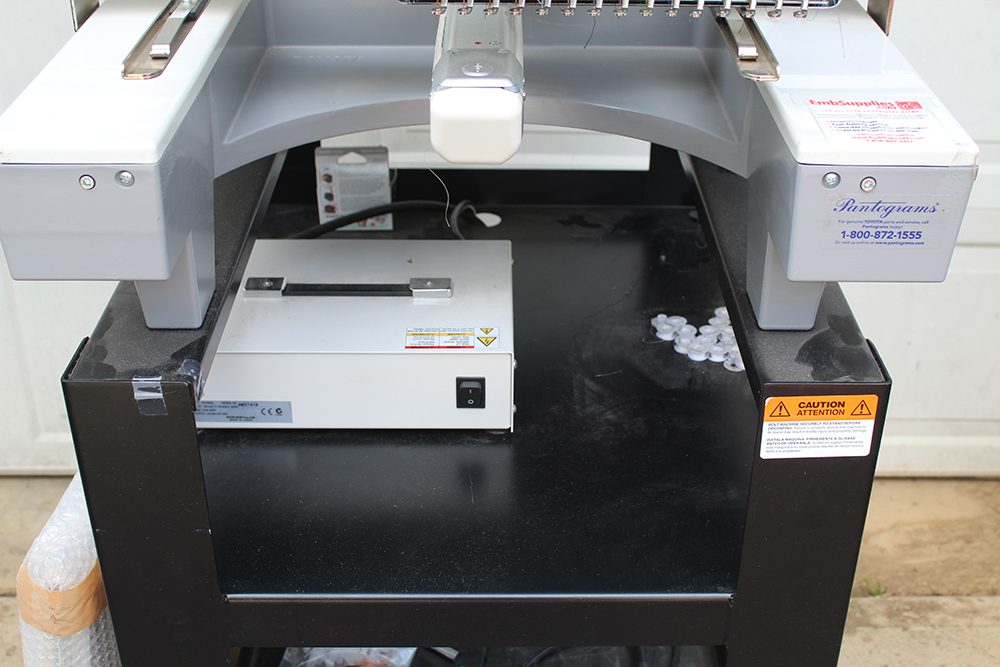 Toyota Expert ESP9100 Net Embroidery Machine with Cart and Attachments