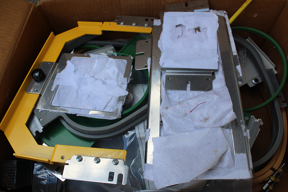 Toyota Expert ESP9100 Net Embroidery Machine with Cart and Attachments