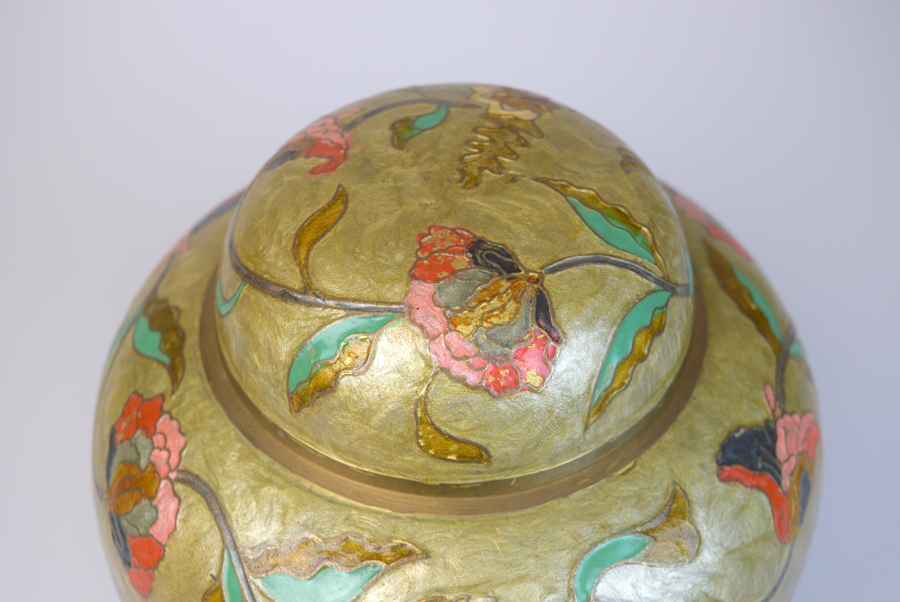 Indian Enamel on Brass Jar