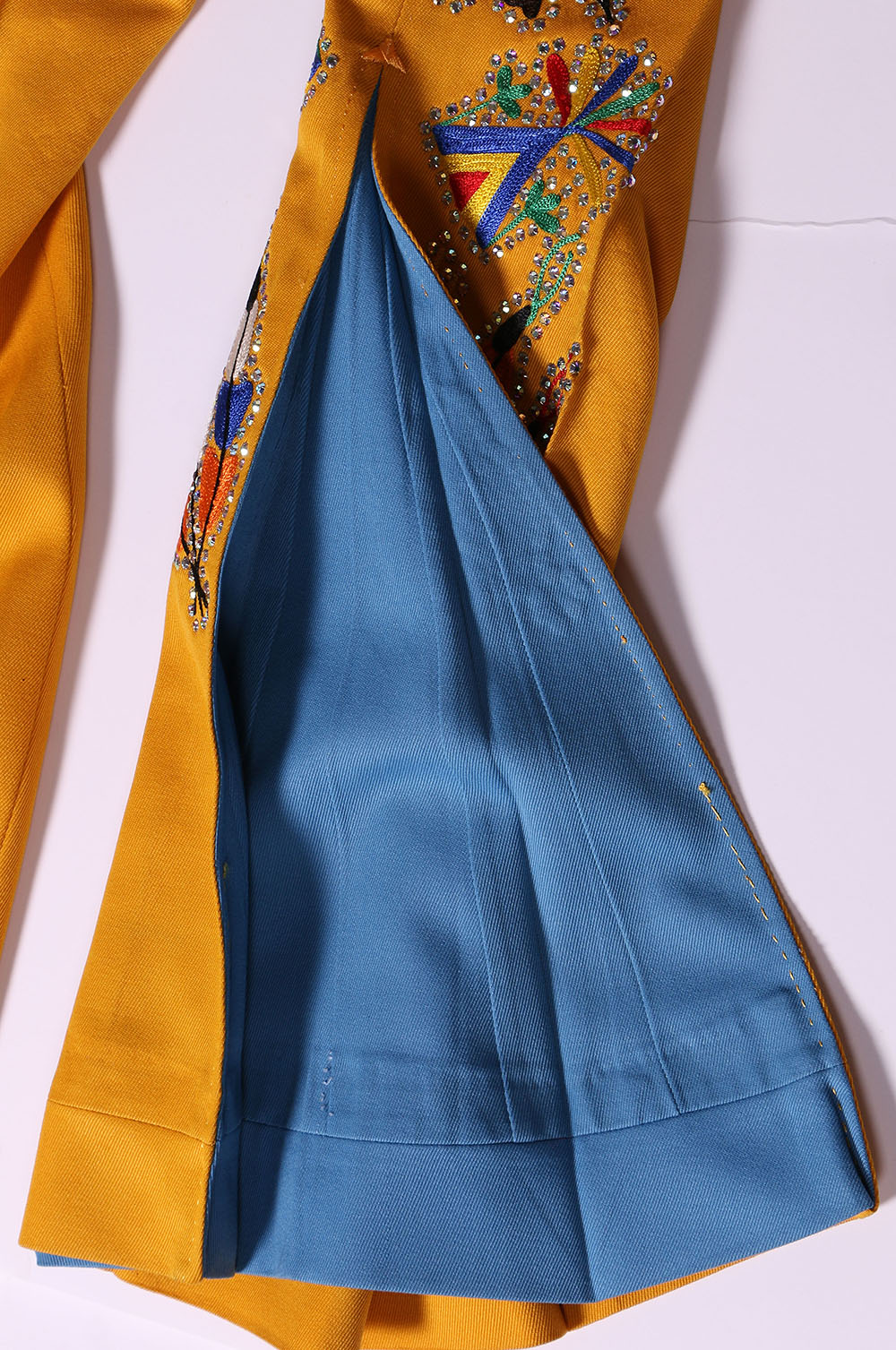 70s Vintage Nudie's Rodeo Tailors of North Hollywood, California "Nudie Suit" with Embroidered Native American Motif and Swarovski Crystal Rhinestones