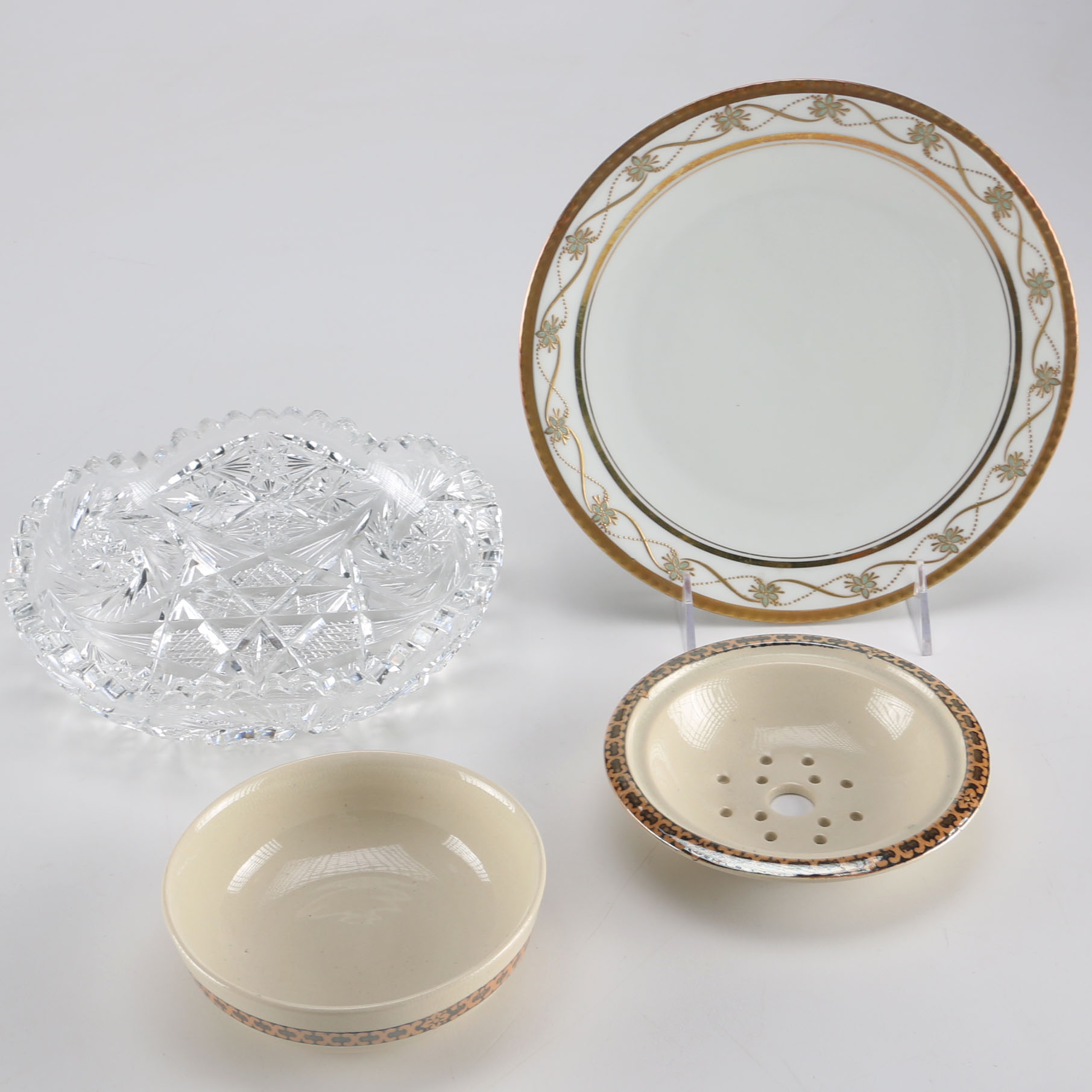 Antique China and Vintage Brilliant Cut Bowl