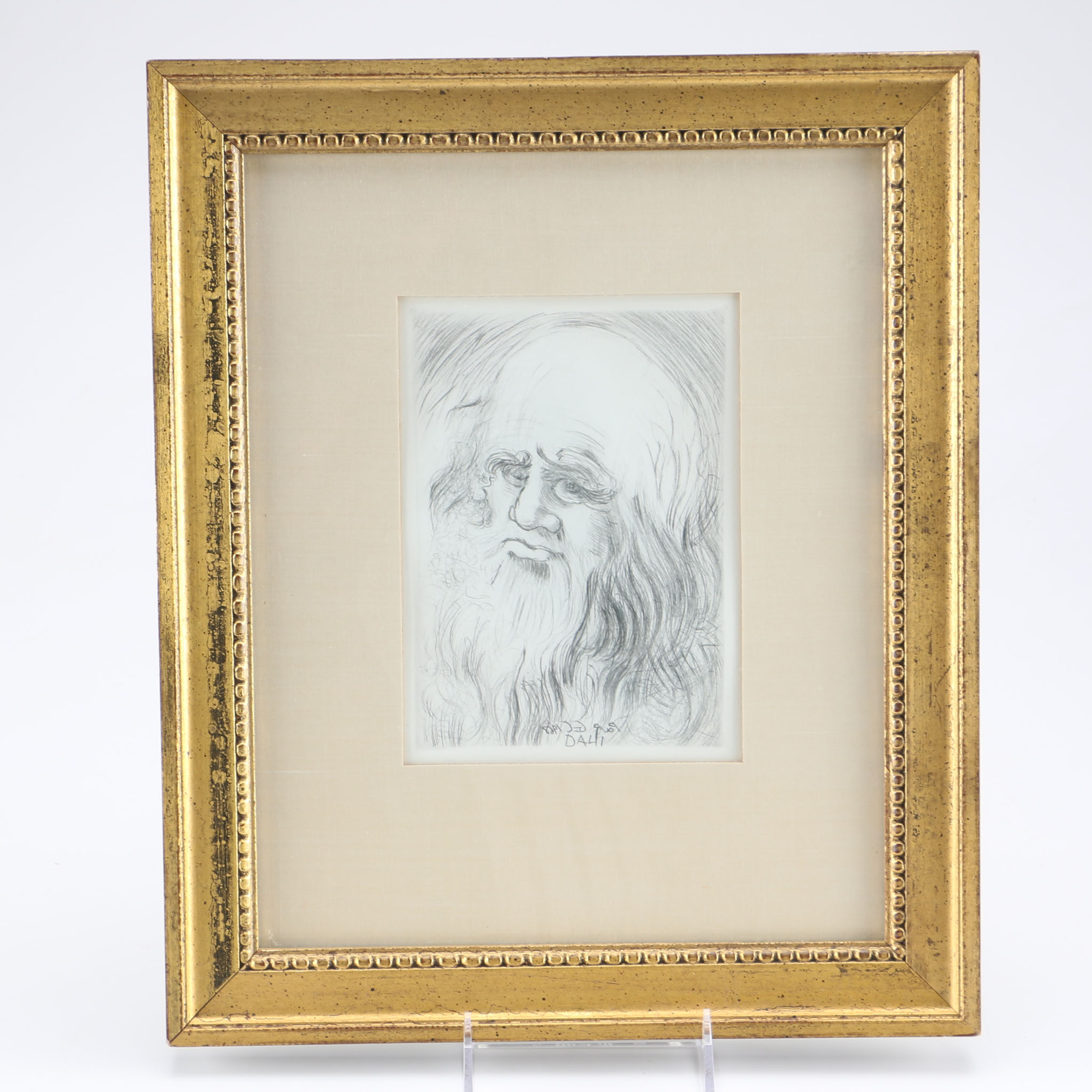 Etching after Salvador Dali's "Leonardo Da Vinci"