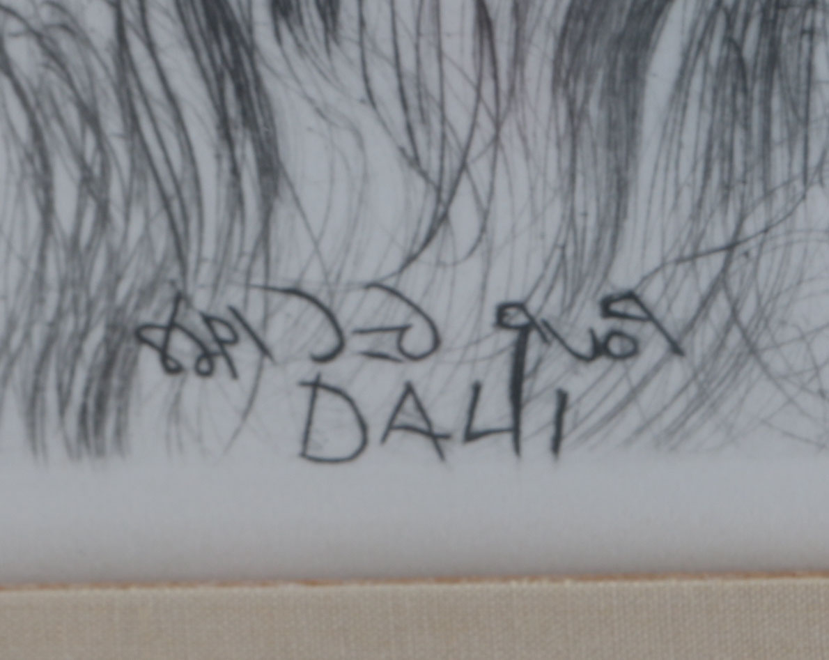 Etching after Salvador Dali's "Leonardo Da Vinci"