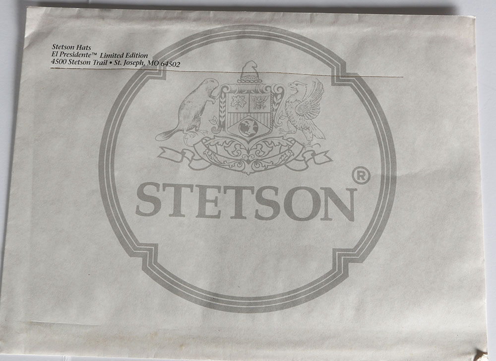 Tanya's Steston "El Presidente" 100X Beaver Fur and Cashmere Cowgirl Hat in a Stetson Display Case with Certificate