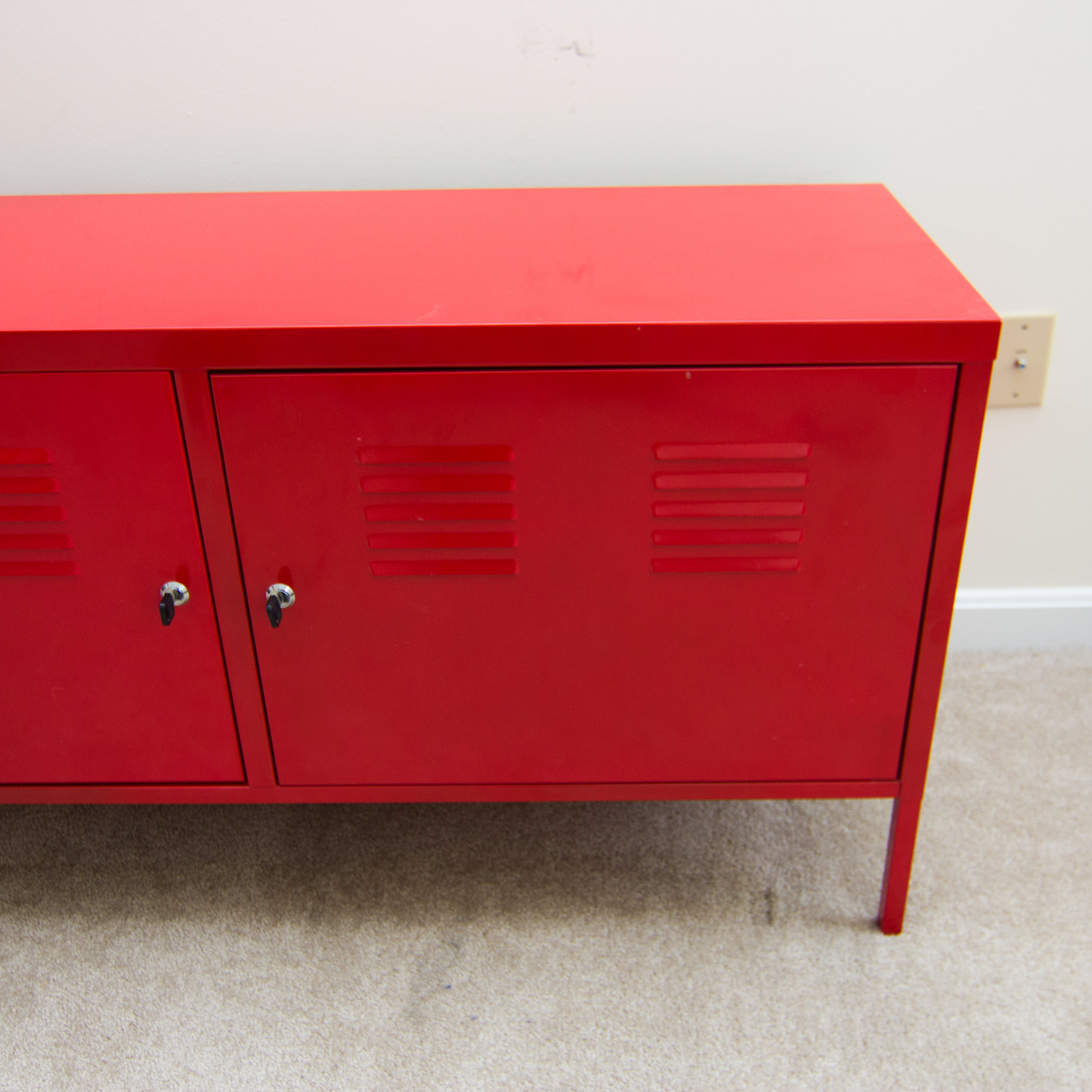 Metal Television Stand with Lockable Doors by Ikea