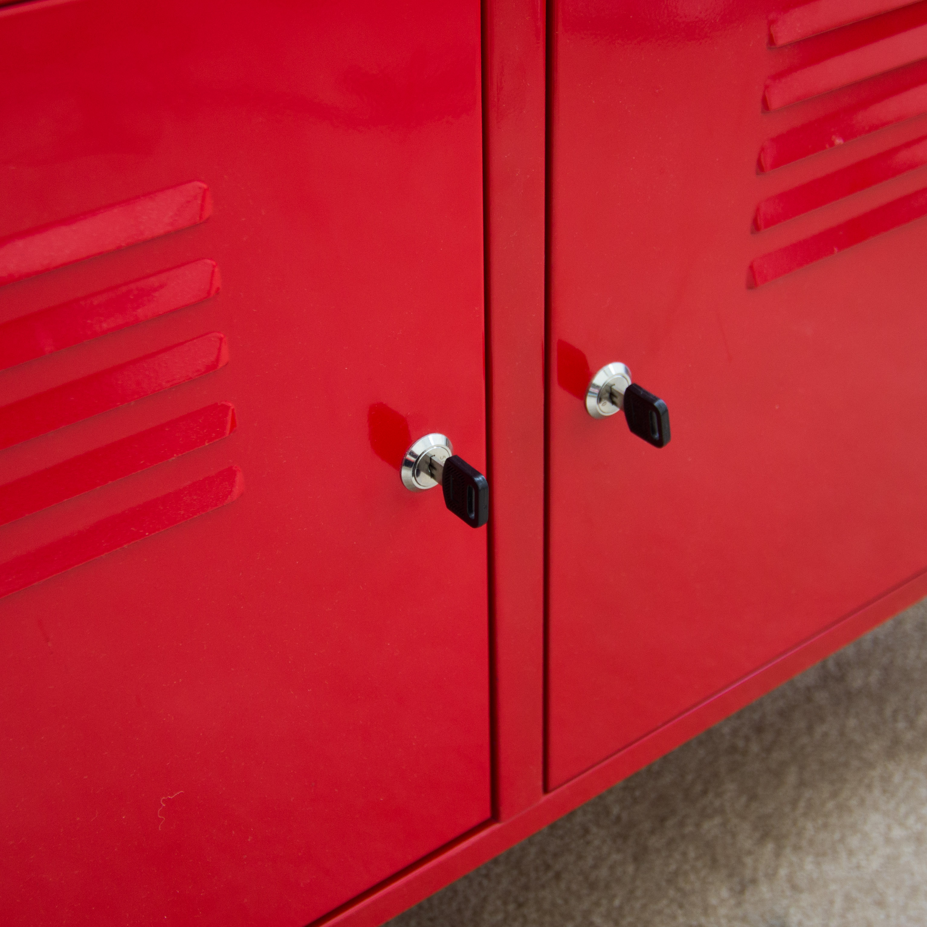 Metal Television Stand with Lockable Doors by Ikea