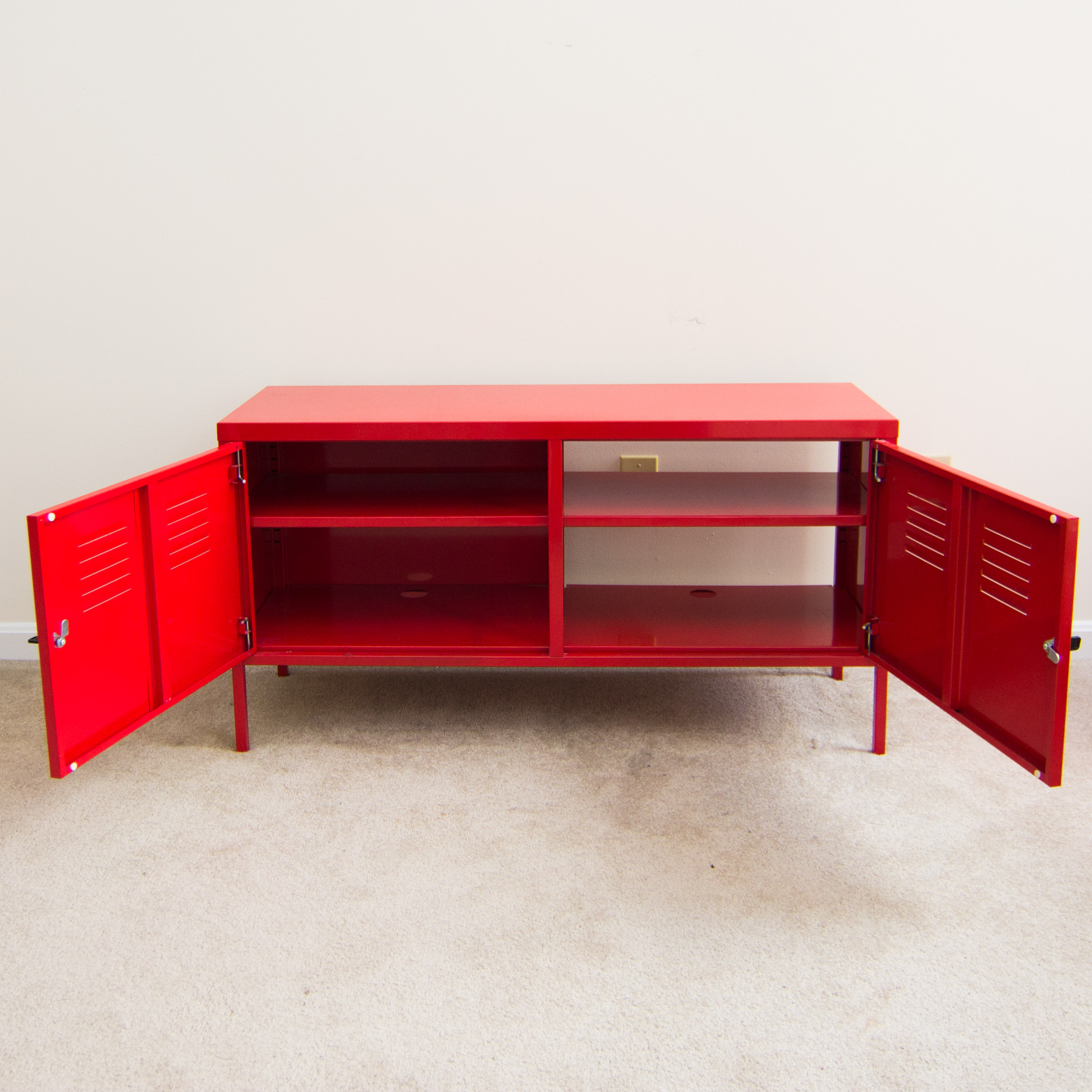 Metal Television Stand with Lockable Doors by Ikea