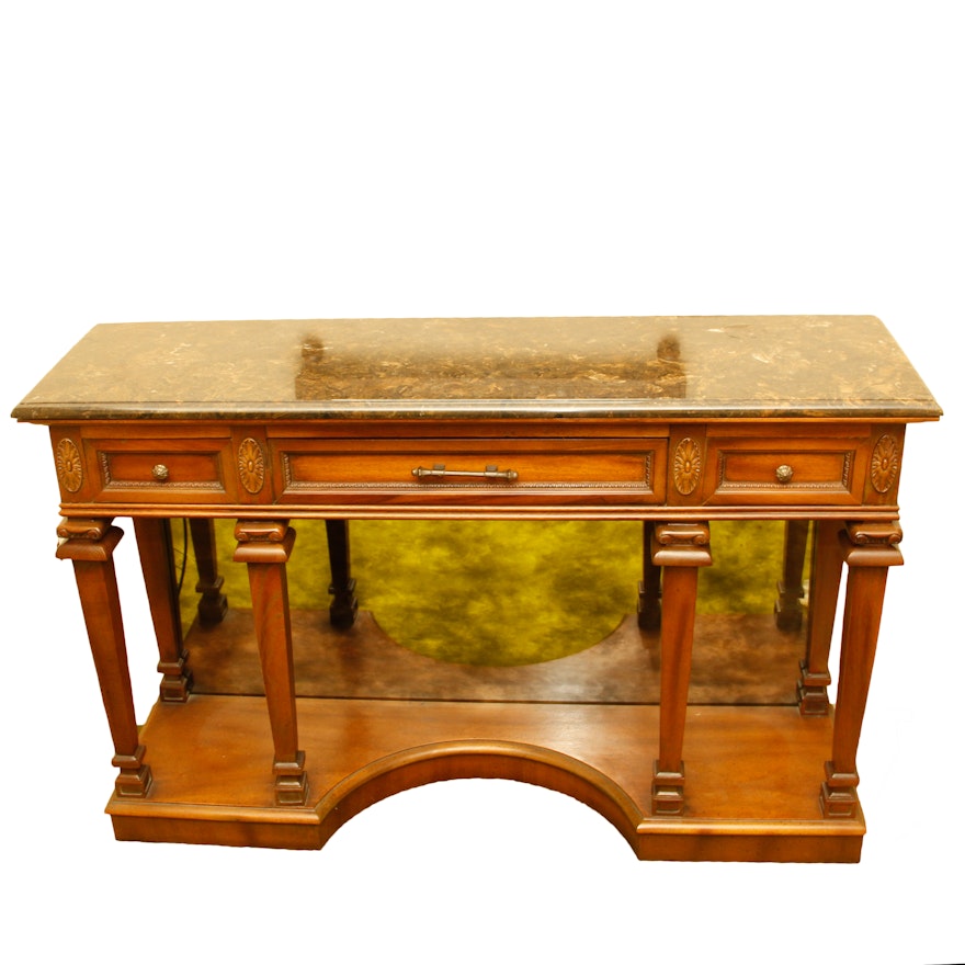 Marble Top Entry Way Table by Samford Furniture