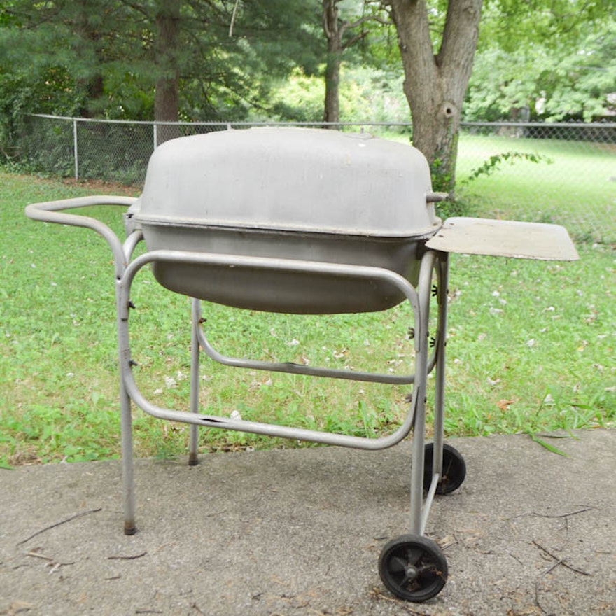 Vintage Portable Kitchen Grill on Rolling Cart