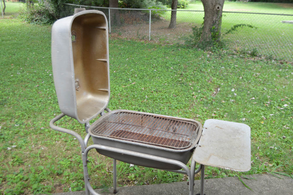 Vintage Portable Kitchen Grill on Rolling Cart